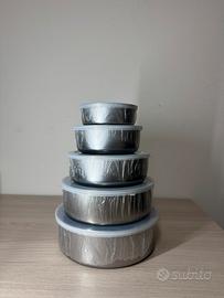 Set 5 Pezzi Contenitori da Cucina con Coperchi