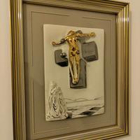 Quadro bassorilievo porcellana Dali Cristo limited