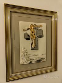 Quadro bassorilievo porcellana Dali Cristo limited