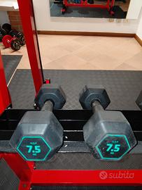 manubri gommati 7.5 kg domyos 