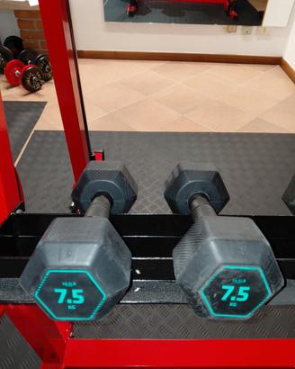 manubri gommati 7.5 kg domyos 