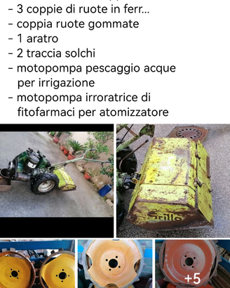 Motocoltivatore Lombardini con accessori