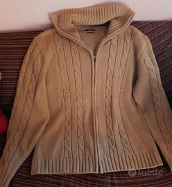 Cardigan SASCH con zip colore nocciola mis. XL Us.
