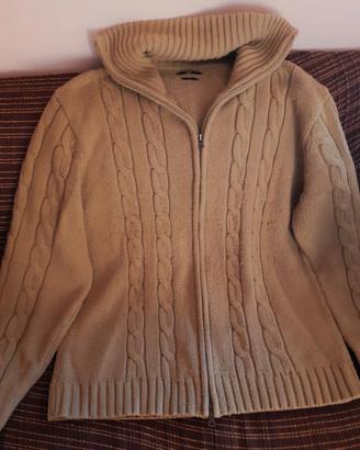 Cardigan SASCH con zip colore nocciola mis. XL Us.