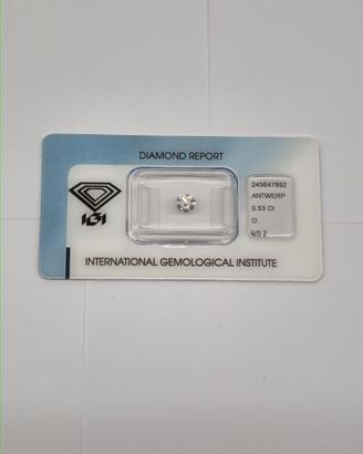 💎Diamante Raro IGI 0,53 ct COLORE D