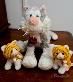 famiglia di gatti peluche by Trudi
