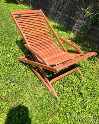 sdraio pieghevole in legno . poltrona sedia