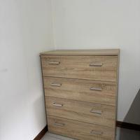 Cassettiera moderna 4 cassetti rovere