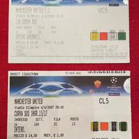 Due biglietti storici Roma-Manchester