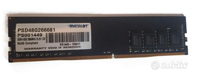 RAM DDR4 8Gb UDIMM 2666Mhz marca Patriot, per PC