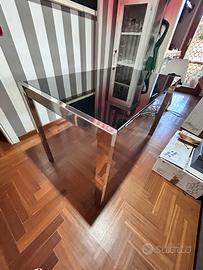 Tavolo in vetro temperato nero allungabile