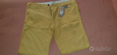 Pantaloncino uomo giallo puro lino