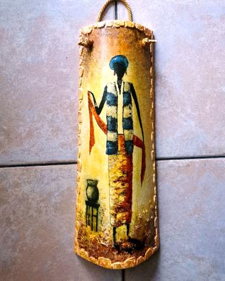 Tegola decoupage fatto a mano - Modello Africano