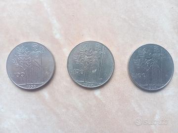 Moneta 100 Lire,  anno 1955, 1957, 1958
