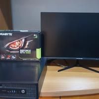 monitor + computer  + scheda grafica