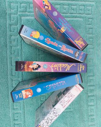 5 videocassette originali Walt Disney 