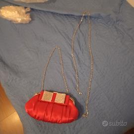 Pochette rossa da donna con tracolla, nuova