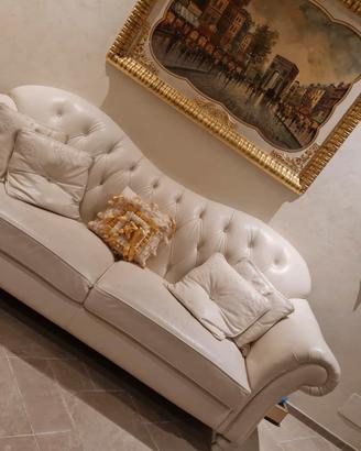 Divano in pelle con Swarovski