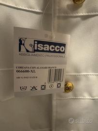 Giacca  cameriere coreana con alamari. Bianco XL