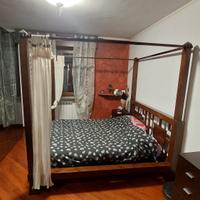 letto matrimoniale a baldacchino in legno TEC