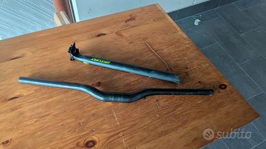 Manubrio MTB e tubo sella CARBONIO