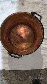 grande paiolo  in rame antico artigianale