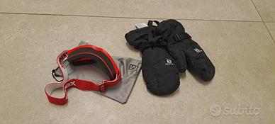 occhialini e manopole sci bambino 8-10 anni