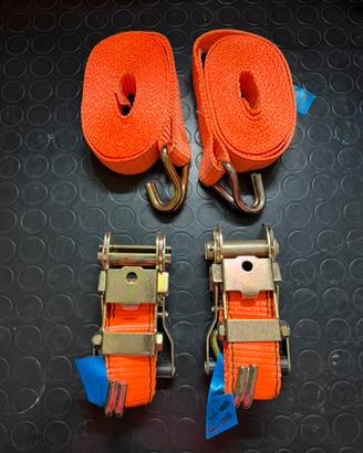 Set cinghie di fissaggio a cricchetto