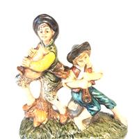 Presepe 10 cm pastori con fuoco CARTAPESTA