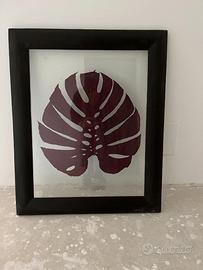 Quadro con foglia monstera