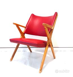 Poltrona vintage Dal Vera anni 50 corallo