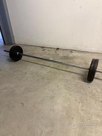 Bilanciere con dischi di ghisa da 5kg