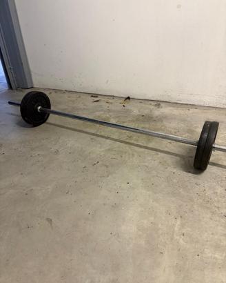 Bilanciere con dischi di ghisa da 5kg