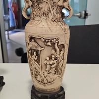 Vaso Cinese Intagliato Chinoiserie Vintage 
