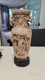 Vaso Cinese Intagliato Chinoiserie Vintage 