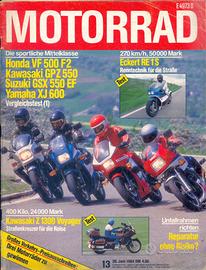 Rivista tedesca MOTORRAD numero 13 del 1984