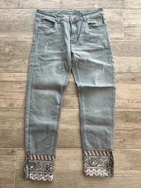 Jeans Desigual Grigi Paillettes TG 38 Slim Fit