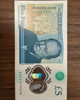 Sterline 5 pound fior di stampa regina elisabetta