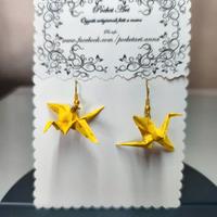 Orecchini Origami Gru Gialle - Fatti a Mano