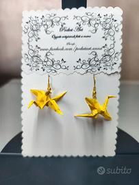 Orecchini Origami Gru Gialle - Fatti a Mano