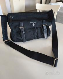messenger tracolla Prada Nylon e pelle vintage 