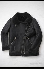 Giacca Aviator shearling nera