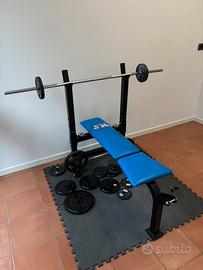 Panca + bilancere + pesi
