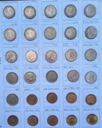 Collezione 77 Monete Pesetas Spagna - Catalogate.