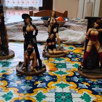 LOTTO DI 6 STATUETTE DONNA   SEMI VESTITA