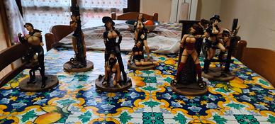 LOTTO DI 6 STATUETTE DONNA   SEMI VESTITA