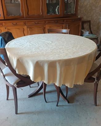 set tavolo tondo in legno+6 sedie