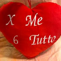 Cuscino cuore rosso con dedica