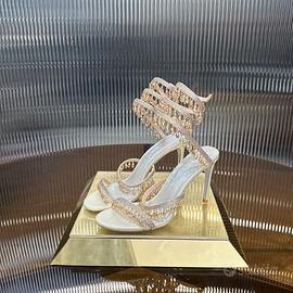 RENECAOVILLA Sandali con tacco alto e cristalli 40