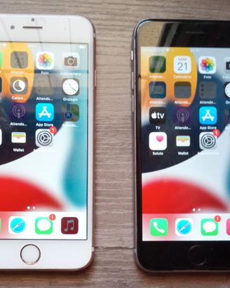 2 iPhone 6s rosa e nero